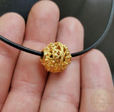 14k Gold Pendant, Sliding Gold Ball Pendant, Croatian Filigree Ball Pendant, Solid Gold Filigree Pendant, Ethno Dubrovnik Jewelry - CroatianJewelryCraft