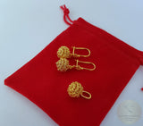 Solid 14k Gold Earrings, Traditional Croatian Gold Filigree Earrings, Dubrovnik 14 k Gold Ball Earrings, Gold Vintage Wedding Jewelry - CroatianJewelryCraft