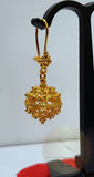 Traditional Croatian Solid 14k Gold Earrings, Dubrovnik Gold Filigree Ball Earrings, Ethnic Wedding Jewelry, Dangle Gold Bridal Earrings - CroatianJewelryCraft