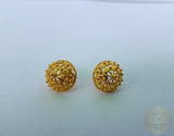 Statement 14k Gold Studs, Croatian Filigree Studs, 14k Gold Statement Earrings, Solid Gold Stud Earrings, Gold Unique Earrings for Women - CroatianJewelryCraft