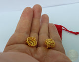 Statement 14k Gold Studs, Croatian Filigree Studs, 14k Gold Statement Earrings, Solid Gold Stud Earrings, Gold Unique Earrings for Women - CroatianJewelryCraft