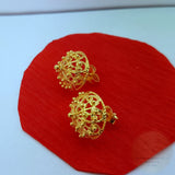 14k Gold Stud Earrings, Traditional Croatian Filigree Studs, Simple Large Gold Stud Earrings, Dubrovnik Jewelry, Filigree Bridal Earrings - CroatianJewelryCraft
