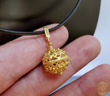 24k Gold Plated Traditional Croatian Jewelry, Dubrovnik Filigree Ball Pendant, Sterling Silver Ball Pendant, Ethno Wedding Jewelry