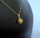 Croatian Filigree 14k Gold Pendant, Minimalist Gold  Filigree Ball Pendant, Dubrovnik Jewelry, Solid Gold Pendant, 14k Filigree Pendant - CroatianJewelryCraft