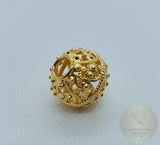 14k Gold Pendant, Sliding Gold Ball Pendant, Croatian Filigree Ball Pendant, Solid Gold Filigree Pendant, Ethno Dubrovnik Jewelry - CroatianJewelryCraft