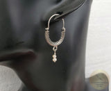Croatian Hoop Earrings, Sterling Silver Filigree Hoops, White Pearl Dangle Hoops, Konavle Earrings, Dubrovnik Jewelry, Wedding Jewelry - CroatianJewelryCraft