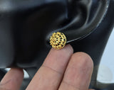 14k Gold Stud Earrings, Traditional Croatian Filigree Studs, Simple Large Gold Stud Earrings, Dubrovnik Jewelry, Filigree Bridal Earrings - CroatianJewelryCraft