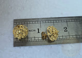 14k Gold Stud Earrings, Traditional Croatian Filigree Studs, Simple Large Gold Stud Earrings, Dubrovnik Jewelry, Filigree Bridal Earrings - CroatianJewelryCraft