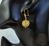 Traditional Croatian 14k Gold Earrings, Large Gold Earrings, Gold Statement Earrings, Dubrovnik Filigree Ball Earrings, Wedding Earrings - CroatianJewelryCraft