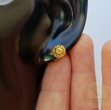 14k Gold Stud Earrings, Traditional Croatian Earrings, 14k Gold Studs, Dubrovnik Earrings, Gold Filigree Studs, Minimal Half Ball Studs - CroatianJewelryCraft