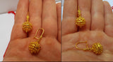 Traditional Croatian Solid 14k Gold Earrings, Dubrovnik Gold Filigree Ball Earrings, Ethnic Wedding Jewelry, Dangle Gold Bridal Earrings - CroatianJewelryCraft