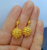 Traditional Croatian 14k Gold Earrings, Large Gold Earrings, Gold Statement Earrings, Dubrovnik Filigree Ball Earrings, Wedding Earrings - CroatianJewelryCraft