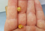 14k Gold Stud Earrings, Traditional Croatian Earrings, 14k Gold Studs, Dubrovnik Earrings, Gold Filigree Studs, Minimal Half Ball Studs - CroatianJewelryCraft