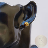 14k Gold Stud Earrings, Traditional Croatian Earrings, 14k Gold Studs, Dubrovnik Earrings, Gold Filigree Studs, Minimal Half Ball Studs - CroatianJewelryCraft