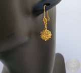 Solid 14k Gold Earrings, Traditional Croatian Gold Filigree Earrings, Dubrovnik 14 k Gold Ball Earrings, Gold Vintage Wedding Jewelry - CroatianJewelryCraft