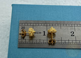 14k Gold Stud Earrings, Traditional Croatian Earrings, 14k Gold Studs, Dubrovnik Earrings, Gold Filigree Studs, Minimal Half Ball Studs - CroatianJewelryCraft