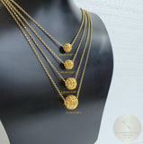 Traditional Croatian Thin Chain Necklace, Minimalist Gold Chain Slider Dubrovnik Filigree Ball Floating Pendant Layering Necklace