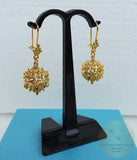 Traditional Croatian Filigree Ball Earrings, 24k Gold Plated Dangle Earrings, Dubrovnik jewelry Gold Plated Sterling Silver Everyday Jewelry