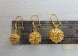 Traditional Croatian Filigree Ball Earrings, 24k Gold Plated Dangle Earrings, Dubrovnik jewelry Gold Plated Sterling Silver Everyday Jewelry