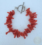 Unique Red Coral Branch Bracelet, Untreated Mediterranean Coral Bracelet, Natural Coral Jewelry