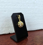 Traditional Croatian White Pearl Pendant, 24k Gold Plated Sterling Silver Filigree Metalwork Half Ball Dome Pendant
