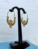 Traditional Croatian Gold Plated Hoop Earrings, Dalmatian Wedding Jewelry - Recine, 24k Gold Plated Sterling Silver Earrings, Dangle Hoops