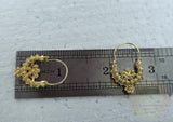 Traditional Croatian Gold Plated Hoop Earrings, Dalmatian Wedding Jewelry - Recine, 24k Gold Plated Sterling Silver Earrings, Dangle Hoops