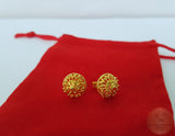 Ethnic Croatian Simple 14k Gold Stud Earrings, 14k Gold Earrings, Gold Filigree Studs, 14k Gold Studs, Gold Wedding Earrings - CroatianJewelryCraft