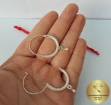 Croatian Hoop Earrings, Sterling Silver Filigree Hoops, White Pearl Dangle Hoops, Konavle Earrings, Dubrovnik Jewelry, Wedding Jewelry - Traditional Croatian Jewelry