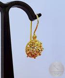 Traditional Croatian Earrings, 24k Gold Plated Filigree Half Ball Earrings, Gold Plated Sterling Metalwork, Ethno Wedding Jewelry - CroatianJewelryCraft