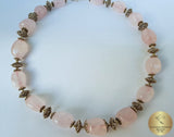 Beaded Rose Quartz Necklace, Healing Pink Stone Necklace, Pink Necklace, Sterling Silver Filigree Necklace, October Birthstone, Unique Gift - CroatianJewelryCraft