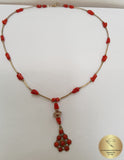 Mediterranean Coral Necklace, Red Coral Necklace, Untreated Natural Coral Pendant Necklace, Sterling Silver necklace Unique Handmade Jewelry - CroatianJewelryCraft