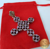 Amethyst Cross Pendant, Violet Stone Cross w Marcasite, Purple Cross, February Birthstone, Victorian Cross, Antique Style Cross, Gothic - CroatianJewelryCraft
