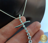 White Zircon Cross Pendant, White Stone Cross, Transparent White Cross, Simple Style Cross - CroatianJewelryCraft