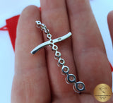 White Zircon Cross Pendant, White Stone Cross, Transparent White Cross, Simple Style Cross - CroatianJewelryCraft