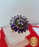 Natural Amethyst Ring w Marcasite, Sterling Silver Ring, Retro Ring, Violet Stone Rings, Purple Ring, Gemstone ring February Birthstone Ring - CroatianJewelryCraft
