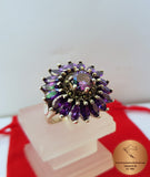 Natural Amethyst Ring w Marcasite, Sterling Silver Ring, Retro Ring, Violet Stone Rings, Purple Ring, Gemstone ring February Birthstone Ring - CroatianJewelryCraft