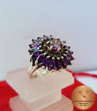 Natural Amethyst Ring w Marcasite, Sterling Silver Ring, Retro Ring, Violet Stone Rings, Purple Ring, Gemstone ring February Birthstone Ring - CroatianJewelryCraft