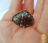 Vintage Ring, Red Gemstone Ring, Garnet Ring, Burgundy Red Ring, Sterling Silver Ring, Womens ring Prong Ring, Cocktail Ring, Statement Ring - CroatianJewelryCraft