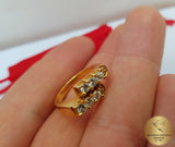 Gold Plated Zircon Ring, Wedding Ring, White Stone Ring, White Stone Engagement Ring, Promise Ring - CroatianJewelryCraft
