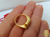 Gold Plated Zircon Ring, Wedding Ring, White Stone Ring, White Stone Engagement Ring, Promise Ring - CroatianJewelryCraft