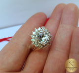 Natural White Topaz Ring, With Zircon, Wedding Ring, Flower Ring, White Stone Ring, White Topaz Engagement Ring, November Birthstone - CroatianJewelryCraft