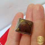 Beautiful Handmade Ring, Tiger Eye Ring, Sterling Silver Ring, Tigers Eye Ring, Natural Gemstone Ring, Birthstone Ring, Women's Jewelry - CroatianJewelryCraft