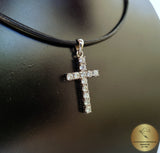 White Zircon Cross Pendant, White Stone Cross, Transparent White Cross, Simple Style Cross - CroatianJewelryCraft