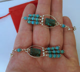 Unique Turquoise Chandelier Earrings, Natural Turquoise Statement Earrings, Long Dangle Earrings, Solid Sterling Silver Earrings - CroatianJewelryCraft