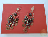 Long Pearl Earrings, Large Black Pearl Earrings, Unique Handmade Chandelier Pearl Earrings, Statement Pearl Earrings, Solid Sterling Silver - CroatianJewelryCraft