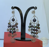 Long Pearl Earrings, Large Black Pearl Earrings, Unique Handmade Chandelier Pearl Earrings, Statement Pearl Earrings, Solid Sterling Silver - CroatianJewelryCraft