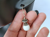 Sterling Silver Earrings, White Coral Earrings, White Dangle Earrings, White Stone Earrings, Natural Coral Jewelry, Filigree Earrings - CroatianJewelryCraft
