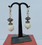 Sterling Silver Earrings, White Coral Earrings, White Dangle Earrings, White Stone Earrings, Natural Coral Jewelry, Filigree Earrings - CroatianJewelryCraft