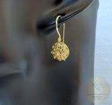 Traditional Croatian Earrings, 24k Gold Plated Filigree Half Ball Earrings, Gold Plated Sterling Metalwork, Ethno Wedding Jewelry - CroatianJewelryCraft